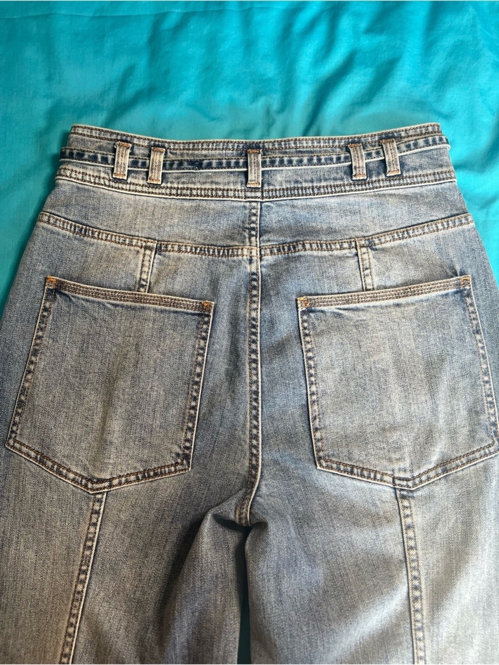 Ulla Johnson High Rise Wide Leg Belted Jeans Size 6 - Picture 13 of 15